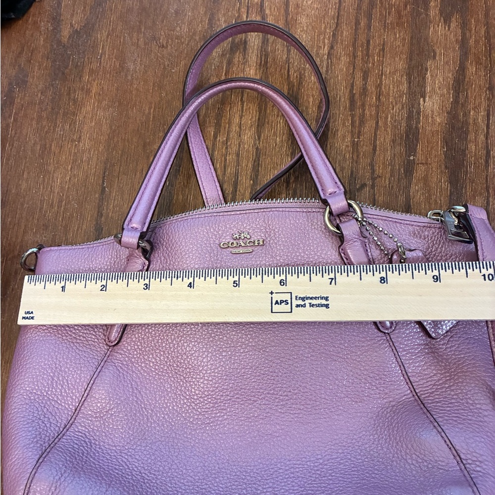 Coach Pebbled Leather Satchel in Mauve - Picture 3 of 6